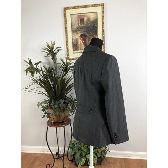 Ann Taylor Women Jacket 6 Long Sleeve Lapel Notch Blazer Gray Clueless Preppy - Picture 4 of 9